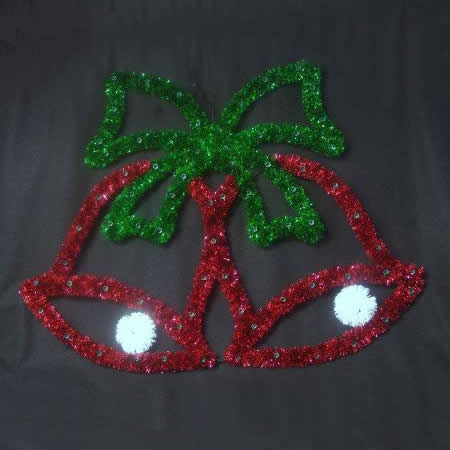 Double Bells with Bow Red/Green