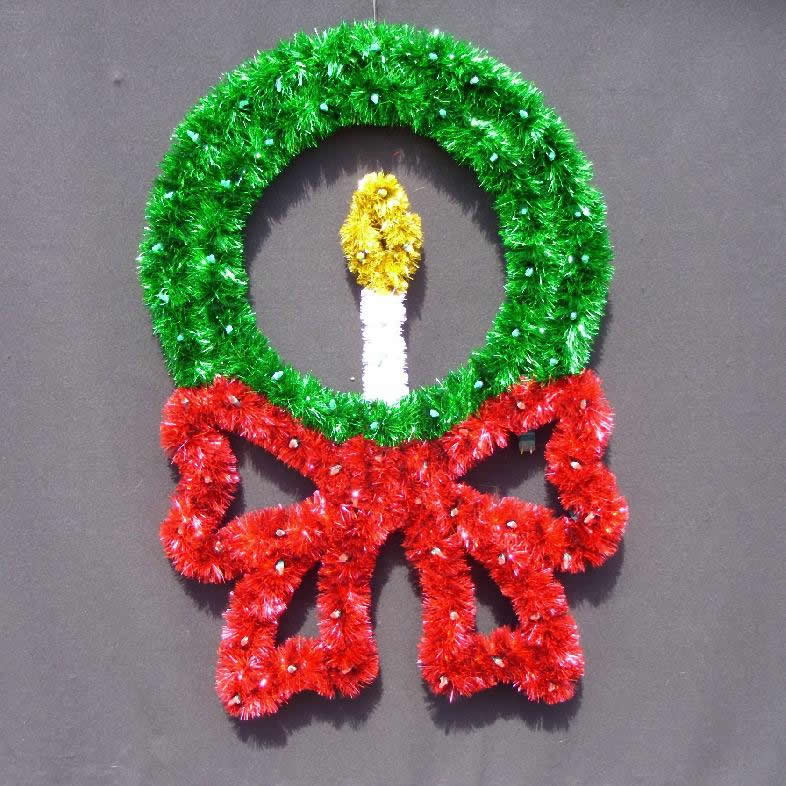 Wreath with Bow and Candle Pole Mount